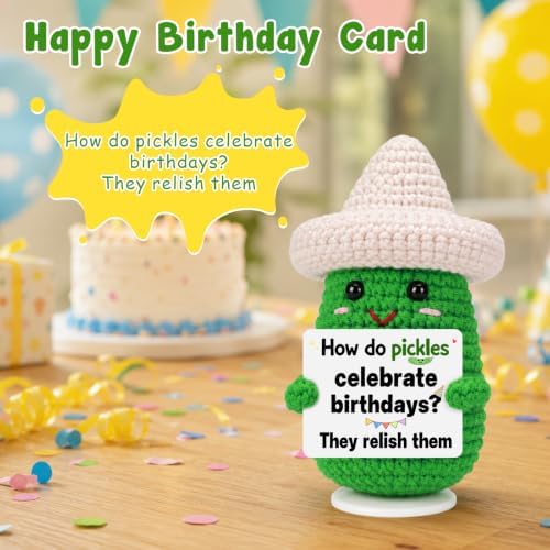 Funny Birthday Gifts for Adults Women Men, Handmade Crochet Cute