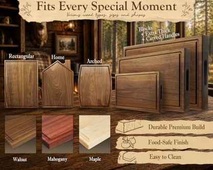 Personalized Rustic Elk Cutting Board, Custom Engraved with Names &