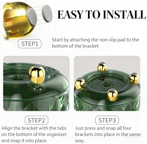 GOTOBA Dark Green Pen Pencil Holder for Desk, 360° Rotating Pen