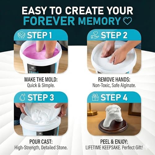 Hula Home Hand Casting Kit for Couples or Family with Mounting Plaque
