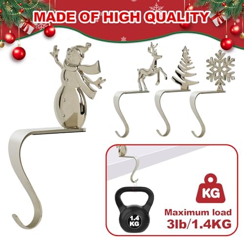 Christmas Stocking Holders,Set of 4, Suitable for Fireplace Home
