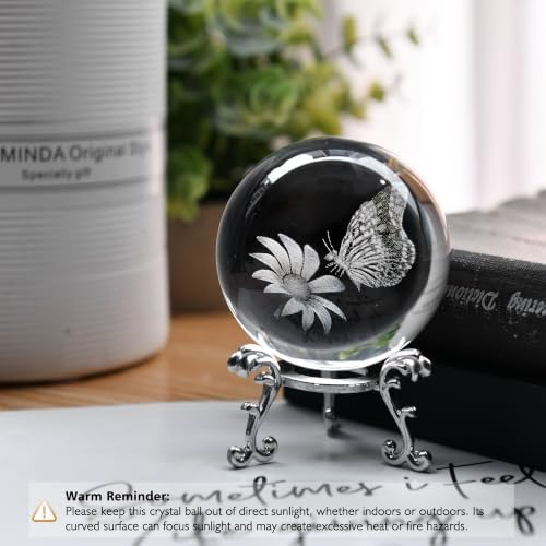 IFOLAINA 3D Butterfly Crystal Ball Gifts Ideas for Girlfriend Wife Mom