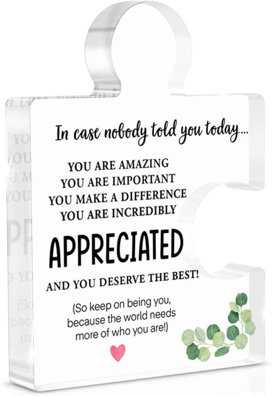 Thank You Gift for Women Men, Positive Affirmations Gifts for Employees Coworkers Colleagues Nurse Social Worker, Appreciation Gifts for Coworkers, You Are Amazing Acrylic Puzzle Plaque Decoration