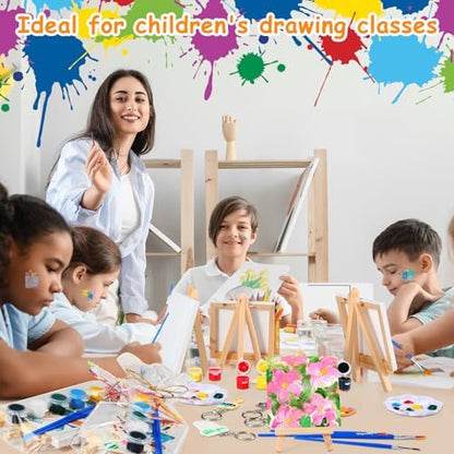 HyDren 24 Sets Kids Art Paint Party Favors 4x4 Canvas Easel Acrylic