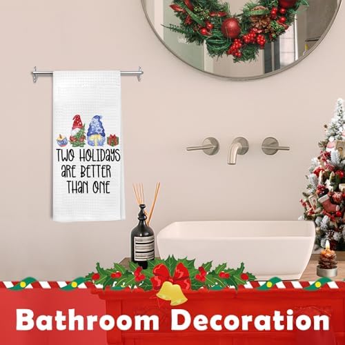 Christmas Hanukkah Gnome Kitchen Dish Towels, Hanukkah Gifts for Women