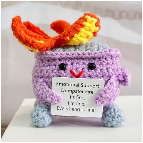 RovyFota Positive Crochet Dumpster Fire Plush – Stress Relief