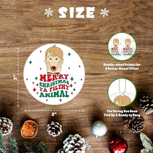 Home Alone Christmas Ornament, Merry Christmas Ya Filthy Animal, Funny