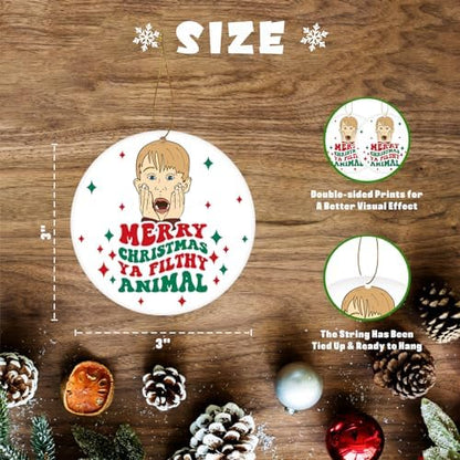 Home Alone Christmas Ornament, Merry Christmas Ya Filthy Animal, Funny