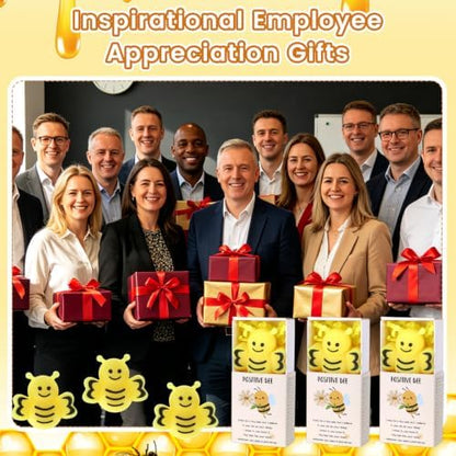 24 Sets Bee Stress Ball for Adults Positive Gifts with Cards Boxes
