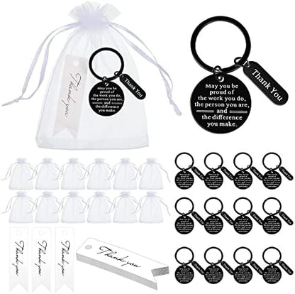 Yinkin 36 Pcs Employee Appreciation Thank You Keychains Gifts Bulk