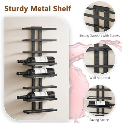 Hoctieon 8 Tier Wall Mount Wine Rack, Wall Racks for Wine Bottles