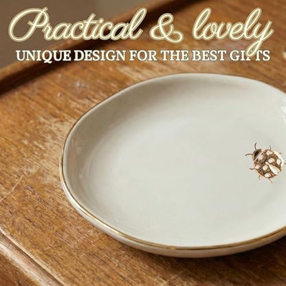InnoBeta Ladybug Gifts for Girl, Women, Ladybug Ceramic Jewelry Tray