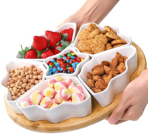 Foraineam Rotatable Serving Platters and Trays, Lazy Susan Relish