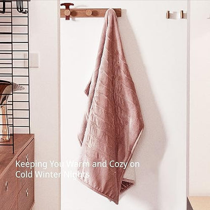 GOTCOZY Heated Blanket-Soft Plush Electric Blanket 50"X60"(Rose Dust)
