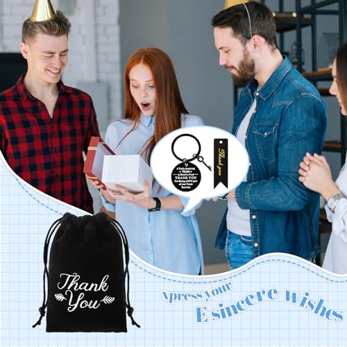 Yinkin 36 Pcs Employee Appreciation Gifts Thank You Keychain