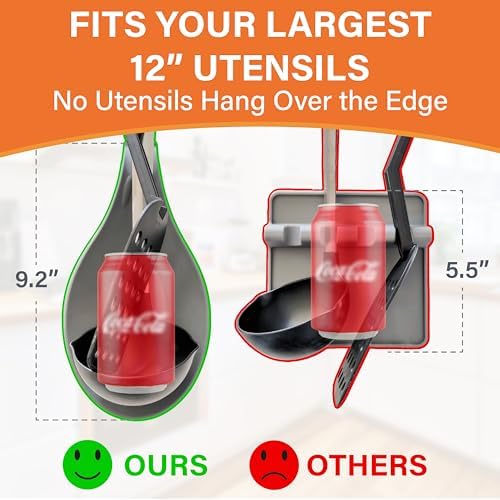 Silicone Spoon Rest for Stove Top, Set of 2, XL 9.2 Inch, DISHWASHER