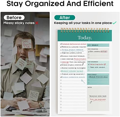 Taja To Do List Notepad, Undated Daily Planner for Work and Goal