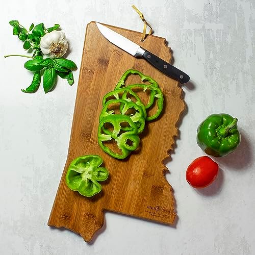 Totally Bamboo Mississippi State Shaped Cutting Board, Summer Stokes