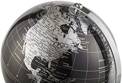 ANNOVA Metallic World Globe Black – Educational/Geographic/Modern