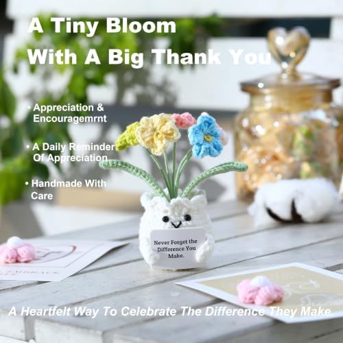 Forget-Me-Not Crochet Flower Potted Plant Gift