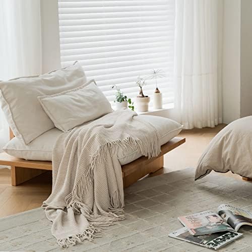lifein Chenille Throw Blanket 50x60 - Soft Boho Knitted Blanket for