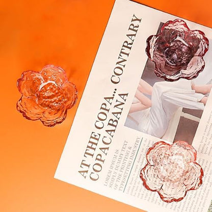 GENTI 3-Piece Glass Jewelry Tray, Flower Ring Dish, Jewelry Dish Tray