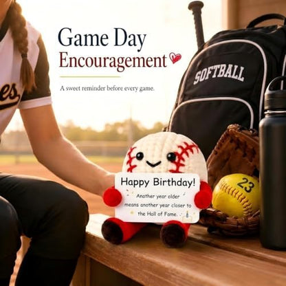 Crochet Baseball Birthday Keepsake Figurine — "Closer to the Hall of