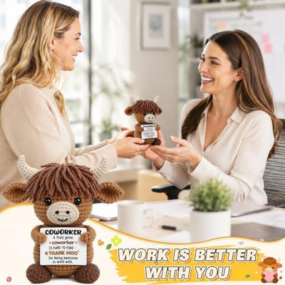 Xinezaa Mini Appreciation Gifts for Women Men Coworkers, Highland Cow