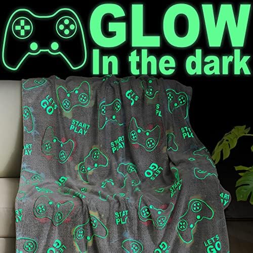 Jekeno Glow in The Dark Gaming Blanket Gamer Game Controller Throw