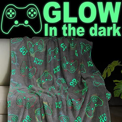 Jekeno Glow in The Dark Gaming Blanket Gamer Game Controller Throw
