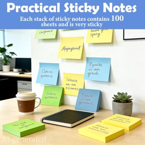 Wooden Sticky Note Holder Set, Sticky Notepad Holder for Desk