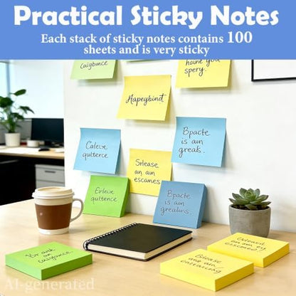 Wooden Sticky Note Holder Set, Sticky Notepad Holder for Desk