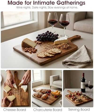 Charcuterie & Cheese Board Set, 5-Piece, 15.7", Acacia Wood
