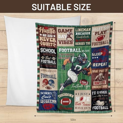 Large Football Throw Blanket for Adult Men Boys, Football Lovers