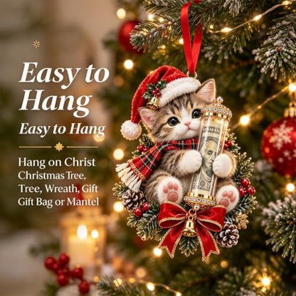 Christmas Cute Animal Cash Gift Ornament, Money Holder Hanging