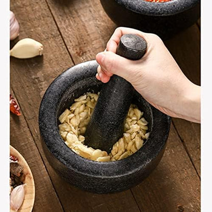 Mortar and Pestle Mortar and Pestle Set - Black Granite Polished