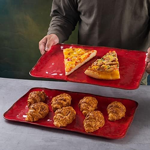 LEHAHA Christmas Melamine Platters for Serving Food, Colored Serving