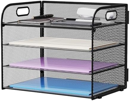 Marbrasse 4 Tier Paper Organizer Letter Tray - Mesh Desk File