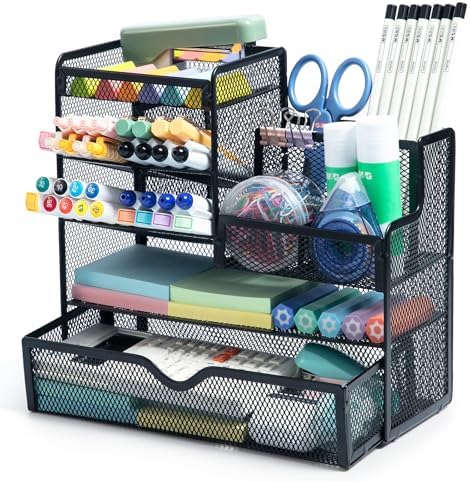 M&G Mesh Pen Holder for Desk, Multi-Functional Pencil Holder with