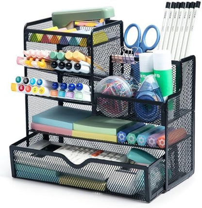 M&G Mesh Pen Holder for Desk, Multi-Functional Pencil Holder with