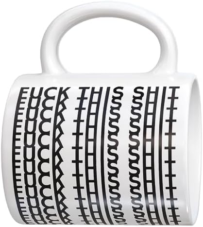 Funny Hidden Message Ceramic Coffee Mug, 11oz, Black Rune Pattern