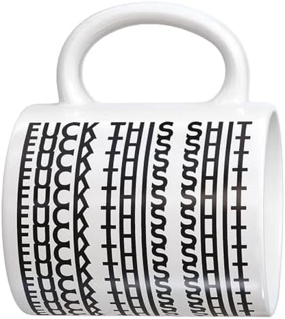 Funny Hidden Message Ceramic Coffee Mug, 11oz, Black Rune Pattern