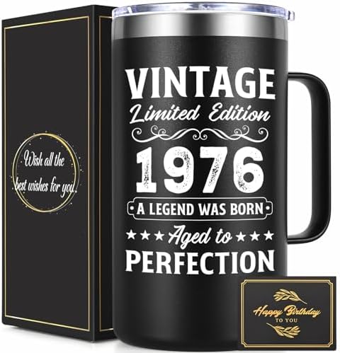 Lifecapido 50th Birthday Gifts, Vintage 1976 Aged To Perfection 20oz