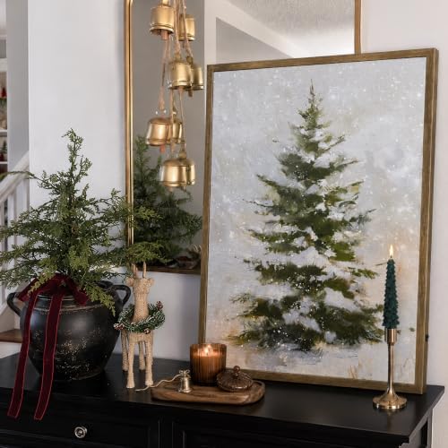 Christmas Decorations-18“ x 24" Lighted Framed Snowy Tree Canvas Wall