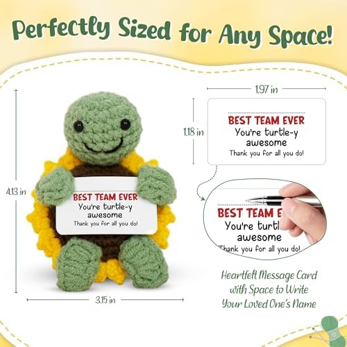 OASSIE Appreciation Gifts for Employee - Positive Turtle Crochet