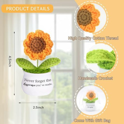 Thank You Gifts Positive Sunflower Crochet Appreciation Gifts for