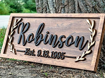 Wood Wall Decor Personalized Last Name Sign | Wedding Bridal Shower