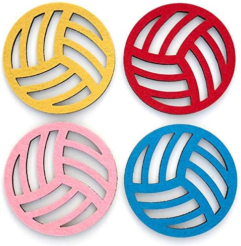 Passion for Sports Collection, 4" Fellt Coaster Set (Volleyball)