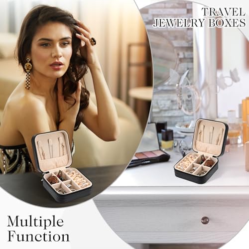 MAQUITA 12 Pcs Mini Travel Jewelry Case Bridesmaid Proposal Gift Boxes