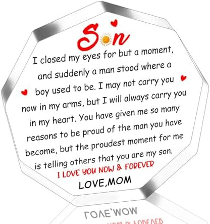 To My Son Gifts for Son from Mom I Love You Acrylic Desk Plaque